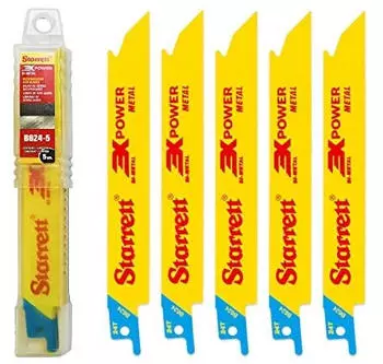 Starrett S&auml;bels&auml;gebl&auml;tter Bi-Metall 152mm 24TPI, 5er-Pack (B624-5)