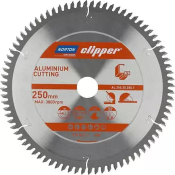 Norton Hartmetall-Sägeblatt Aluminium 250x2,8/2,0x30 Z80 (70184608138)