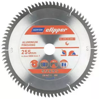 Norton Kreiss&auml;geblatt Aluminium 255x30mm 80Z (3,0/2,2) (70184608139)