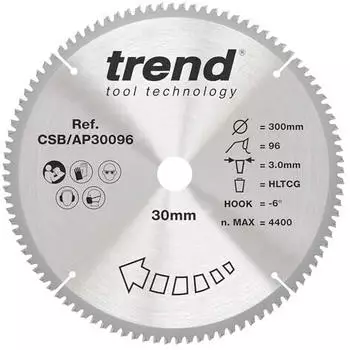 Trend CRAFTPRO Kreissägeblatt für Aluminium & Kunststoff 300mm, 96Z, TCT (CSB/AP30096)