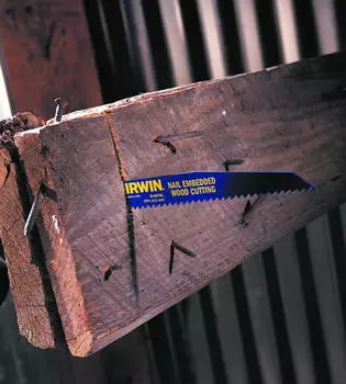 Irwin 156R Säbelsägeblatt für Holz mit Nägeln 300mm 6TPI, 5 Stück (10504160)