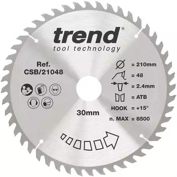 Trend CraftPro HM Kreissägeblatt Holz 210mm 48Z 30mm Bohrung (CSB/21048)