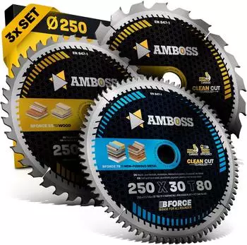 Amboss Kreiss&auml;geblatt-Set &Oslash;250mm, 30mm Bohrung, 3-teilig (719-99036)
