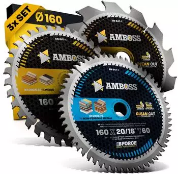 Amboss Kreiss&auml;geblatt-Set &Oslash;160mm, 20mm Bohrung, 3-teilig (719-99012)