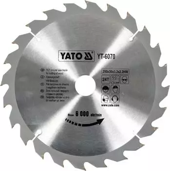 Yato TCT S&auml;geblatt f&uuml;r Holz 250x2,2x30mm, 24Z (YT-6070)