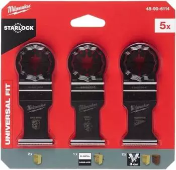Milwaukee Starlock Holz Multitool-Klingenset, 5-tlg. (48906114)