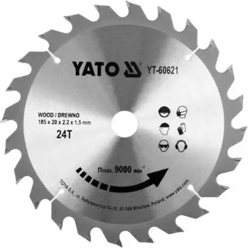 Yato Kreissägeblatt TCT Holz 185x20mm 24Z (YT-60621)