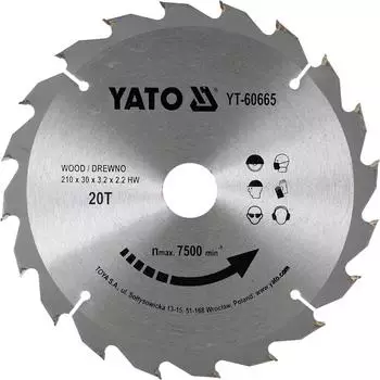 Yato Kreissägeblatt Hartmetall 210x30mm 20Z