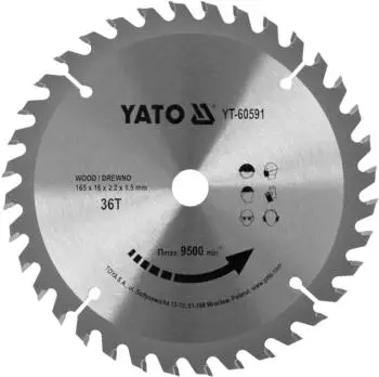 Yato Kreissägeblatt TCT Holz 165x16mm 36Z (YT-60591)