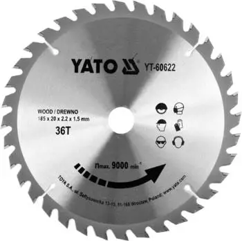 Yato TCT-Holztrennscheibe 185x36Tx20mm (YT-60622)