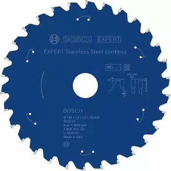 Bosch EXPERT Stainless Steel Kreiss&auml;geblatt 136x20mm, Z30 (2608902132)