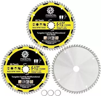LuxusKollektion Kreiss&auml;geblatt 165mm, 60 Z&auml;hne, Holz/Alu/Kunststoff, 3er-Pack