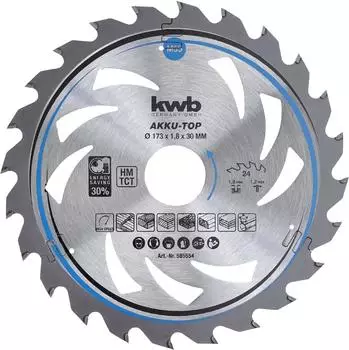 KWB D&uuml;nnschnitt-Kreiss&auml;geblatt hartmetallbest&uuml;ckt &oslash;173x30mm, 30 Z&auml;hne (585554)