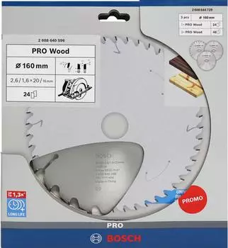 Bosch PRO Wood Kreiss&auml;geblatt 160mm, 3er-Pack (2608644729)