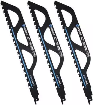 LuxusKollektion Säbelsägeblätter Hartmetall 305mm, 3 Stück (für Porenbeton, Metall, Ziegel)