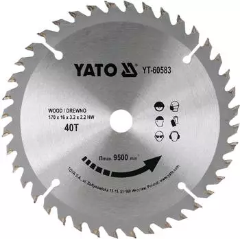Yato TCT Kreissägeblatt Holz 170x16mm, 40Z (YT-60583)