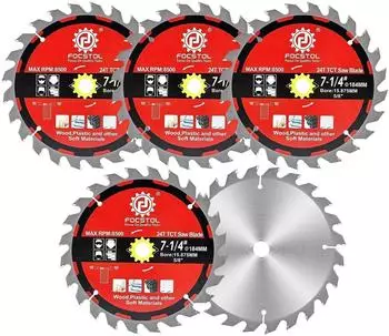 LuxusKollektion Kreiss&auml;geblatt Holz/Kunststoff 184mm 24 Z&auml;hne, 5 St&uuml;ck