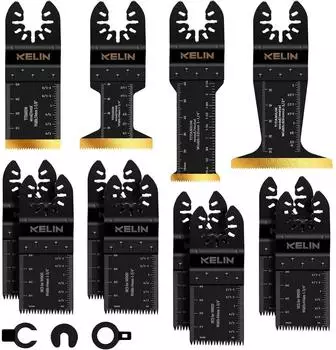 LuxusKollektion Multitool S&auml;gebl&auml;tter 12-tlg., titanbeschichtet, japanische Verzahnung, Holz/Metall