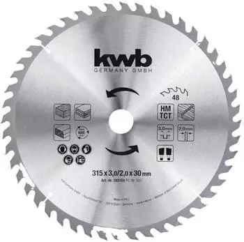 KWB Kreiss&auml;geblatt 315x30mm Hartmetallz&auml;hne (593159)