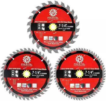 LuxusKollektion Kreiss&auml;geblatt-Set 184mm 24/40/60 Z&auml;hne f&uuml;r Holz & Kunststoff (3-teilig)