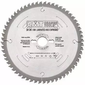CMT Orange Tools S&auml;geblatt Negativzahn f&uuml;r Melamin/Spanplatten 250x30mm 60Z (281.061.10M)