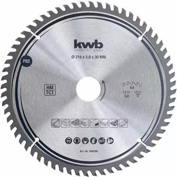 KWB Kreiss&auml;geblatt 216x30mm 64 Z&auml;hne f&uuml;r Holz (588268)