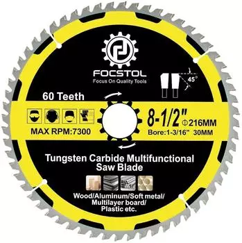 LuxusKollektion Kreiss&auml;geblatt 216mm, 30mm Bohrung, 60 Z&auml;hne, Holz/Alu/Kunststoff/NE-Metalle