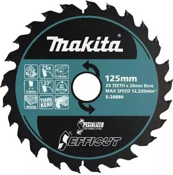 Makita Efficut Kreiss&auml;geblatt Holz 125x20mm 25 Z&auml;hne (E-28880)