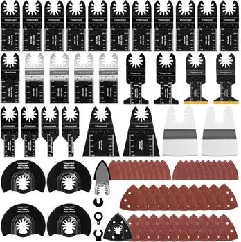 LuxusKollektion Multitool S&auml;gebl&auml;tter Set f&uuml;r Holz, Metall, Kunststoff, 114-tlg.