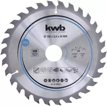 KWB Hartmetall-Kreiss&auml;geblatt Holz/Hartholz 190x30mm (586957)