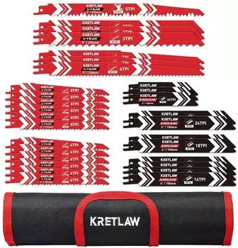 LuxusKollektion S&auml;bels&auml;gebl&auml;tter-Set 36-teilig HCS/Bimetall f&uuml;r Holz, Metall, Kunststoff mit Tasche