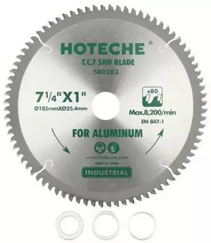 LuxusKollektion TCT Kreissägeblatt 185mm x 25,4mm, 80Z, Aluminium & Kunststoff (OKE402)