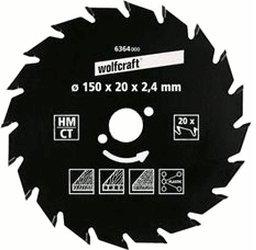 Wolfcraft HM-Kreissägeblatt 160 x 20 x 2,4 mm 20Z Serie grün (6368000)