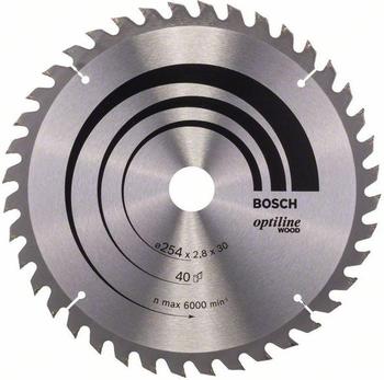 Bosch Optiline Wood Kreissägeblatt 254 x 30 x 2,8 mm WZ 40 (2608640443)