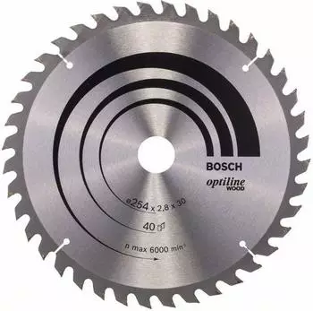 Bosch Optiline Wood Kreissägeblatt 254 x 30 x 2,8 mm WZ 40 (2608640443) Bosch Optiline Wood Kreissägeblatt 254 x 30 x 2,8 mm WZ 40 (2608640443)