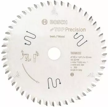 Bosch Top Precision Best for Wood 165 x 20 x 1,8 mm, 48 (2608642384)