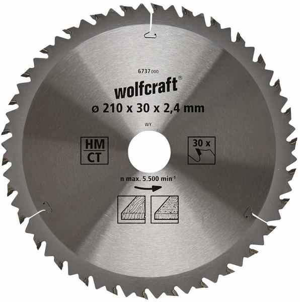 Wolfcraft HM-Kreissägeblatt 210 x 30 x 2,4 mm 30Z Serie braun (6737000)