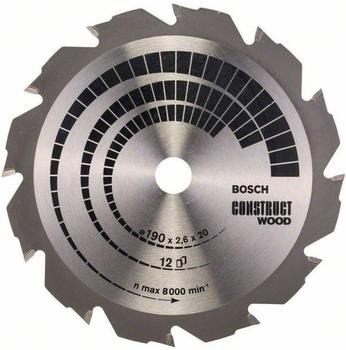 Bosch Construct Wood 190 x 20/16 x 2,6 mm, 12 (2608641201)