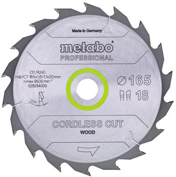 Metabo cordless cut wood - professional 165 x 20 x 1,6 mm 20° Z18 (628294000)