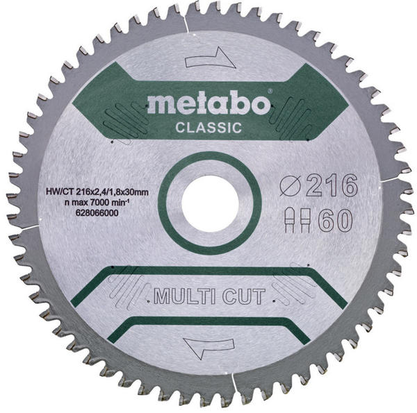 Metabo multi cut - classic 254 x 30 x 2,6 mm 5°neg Z60 (628285000)