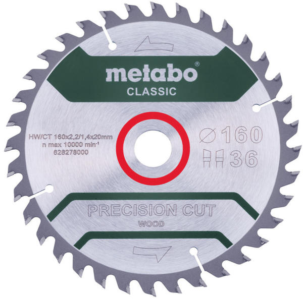 Metabo precision cut - classic 160 x 20 x 2,2 mm 10° Z36 (628278000)