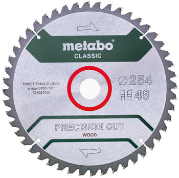 Metabo precision cut - classic 254 x 30 x 2,4 mm 5°neg Z48 (628656000)