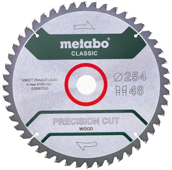 Metabo precision cut - classic 254 x 30 x 2,4 mm 5°neg Z48 (628656000)