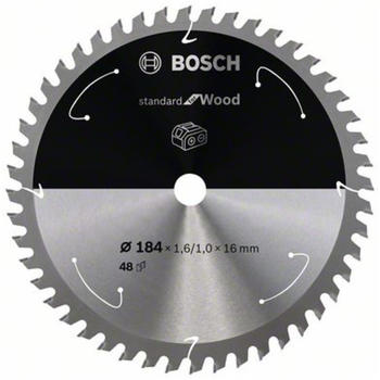 Bosch Standard for Wood für Akkusägen 184x1.6/1x16, 48 Zähne