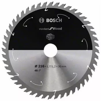 Bosch Standard for Wood für Akkusägen 216x1.7/1.2x30, 48 Zähne