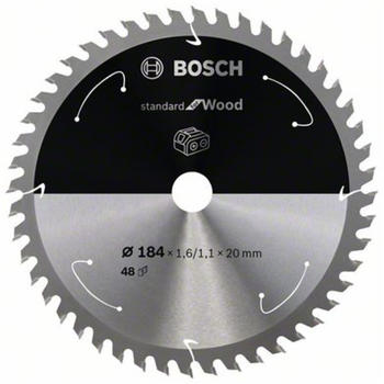 Bosch Standard for Wood für Akkusägen 184x1.6/1.1x20, 48 Zähne