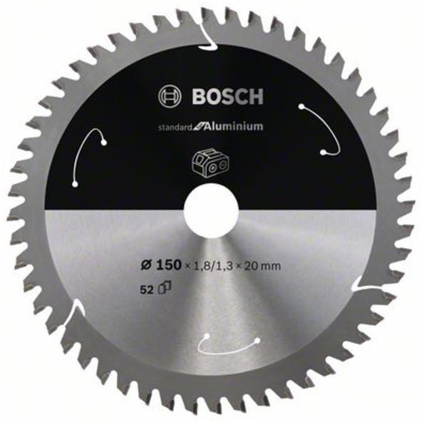 Bosch Standard for Aluminium für Akkusägen 150x1.8/1.3x20, 52 Zähne