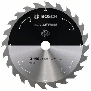 Bosch Standard for Wood für Akkusägen 190x1.6/1.1x20, 24 Zähne