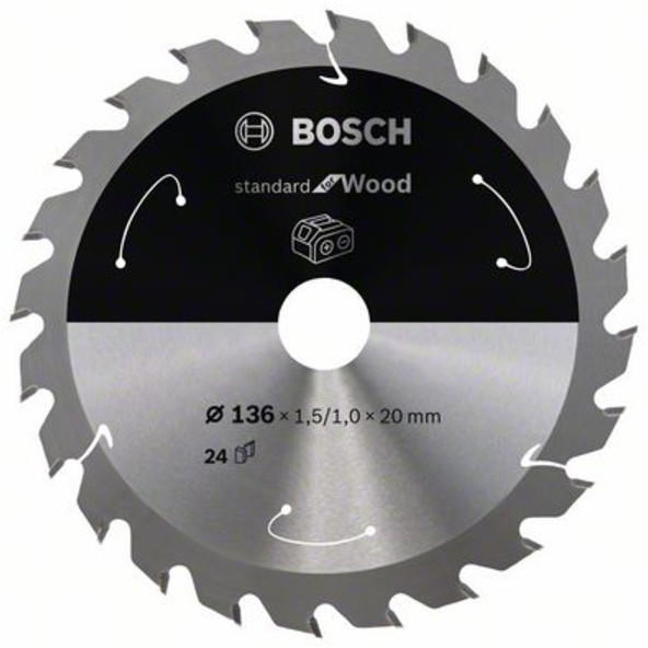 Bosch Standard for Wood für Akkusägen 136x1.5/1x20 24 Zähne