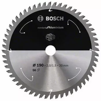 Bosch Standard for Aluminium für Akkusägen 190x2/1.5x20, 56 Zähne